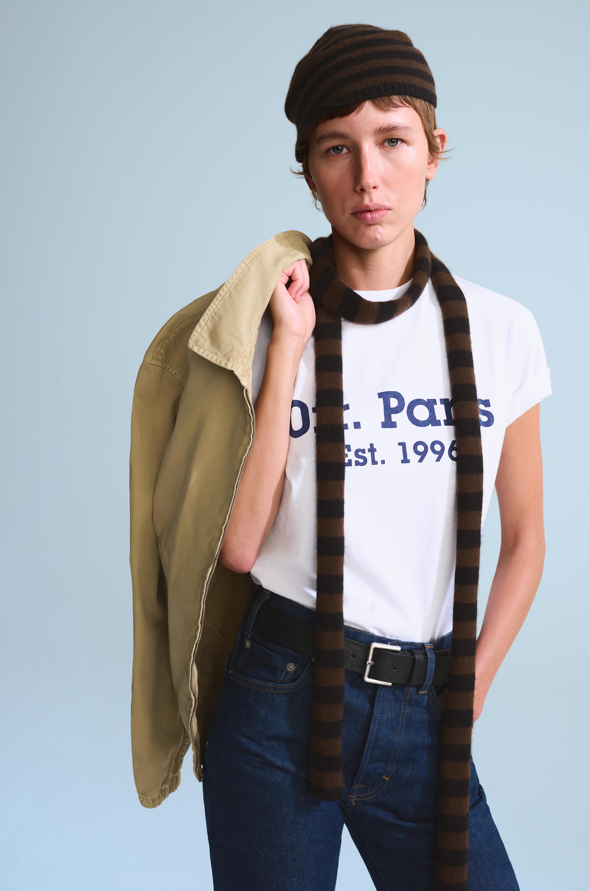 0FR. PARIS X ZARA 100% CASHMERE STRIPED SCARF